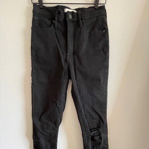 Madewell 11" High-Rise Skinny Forever Black Distressed